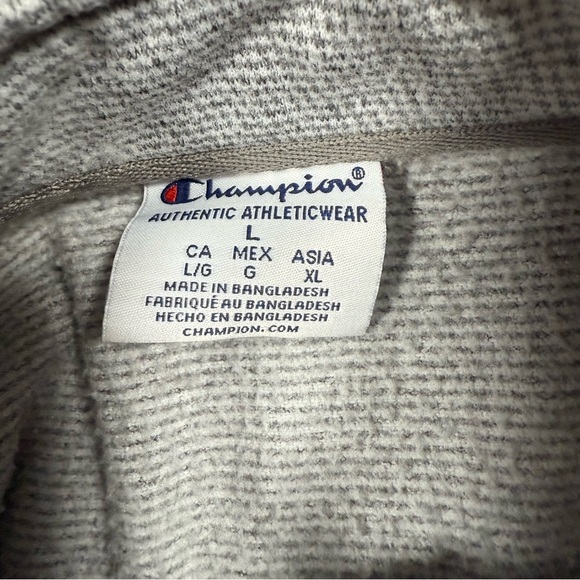 Champion GEORGIA TECH Gray 1/4 Zip pullover Sweater Men's LARGE - Picture 8 of 9